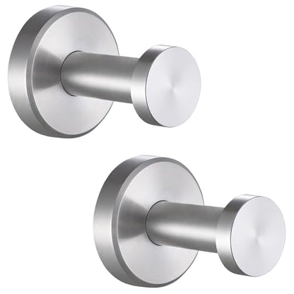 APLusee Brushed Nickel Bath Towel Hooks for Shower, 2 Pack, Wall Mounted - color: Brushed Nickel, size: 2 Pack