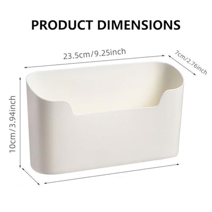 Bawuie Adhesive Cabinet Door Organizer, Lid Organizer for Food Storage Container Lid, Wall Mounted Over Pantry Door Organizer Bin Holder Caddy for Plastic Lid Kitchen Bathroom, White, 2 Pack