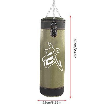 Punching Bag Set, Boxing Hanging Punching Bag Fitness Sandbags Punching Bag Empty Boxing Fight Sandbag for Gym for Training for Home for Kickboxing(Green, 60CM)
