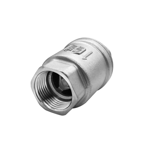 Beduan Stainless 3/4 NPT Threaded Check Valve Non Return One Way Horizontal Vertical Inline Water Spring Check Valve for Well, Pump, Tank, Backflow Prevention - size: 3/4 NPT Female