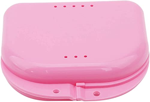 Mouth Guard Case Orthodontic Retainer Box Denture Storage Container, Pink Durable and Professional