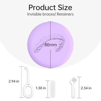 Retainer Case, Slim Aligner Case for Invisalign with Tool Kit - color: Purple