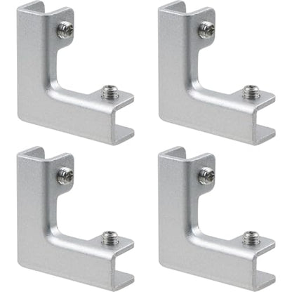 L Shape Fixing Clip Accessories, Aluminum Alloy Reinforced Clip Fits Rimless Aquarium Shower Door Cube Panel Fixing (Silver) 4Pcs