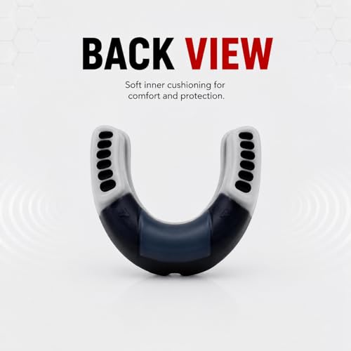Mouth Guard for Sports, Youth&Adult Mouthguard for Football, Lacrosse, Hockey, Boxing, MMA, Mouth Piece, Protective Gear (Black White) - color: Black White