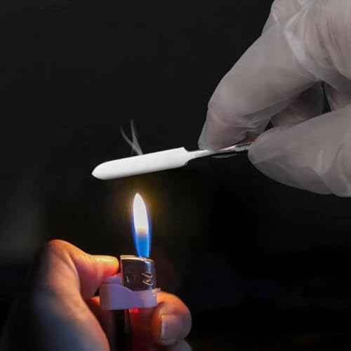 Silver Stainless Steel lab mini Double-Ended Spatula Double-Ended Spatula semi-Miniature Spatula Cone Arrow end18cm/7.08inch Flat end for Mixing Cement and Carving 2pcs