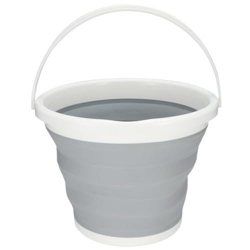 10L Capacity Plastic Collapsible Water Bucket with Handle Portable Hanging Design Folding Container for Camping Fishing Travel Outdoor and Home Use