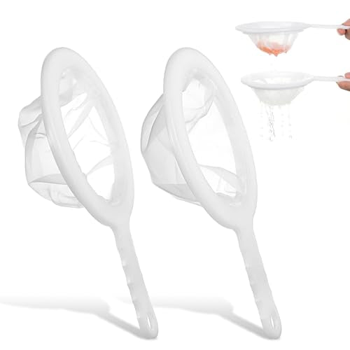 2 PCS Baby Brine Shrimp Net Sieve, 80 Mesh 200 Mesh Kit, Small Fish Aquarium Net for Brine Shrimp Eggs Hatchery, Fry Eggs for Hatching Baby Fish Separator