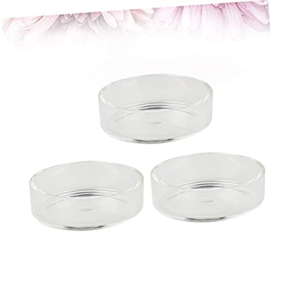 BESPORTBLE 3pcs Round Shrimp Feeder Dish Crystal Transparent Bowl for Aquarium Shrimp and Reptiles Durable Pet Food Bowl Decorative Feeding Container for Fish Tanks - size: Size 1