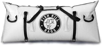 Gusseted Insulated Fish Cooler - Zipper Waterproof Nylon Bag - Portable and Leakproof With Heavy Duty Handles for Travel, Outdoor, Fishing - size: 55 x 24 Inch