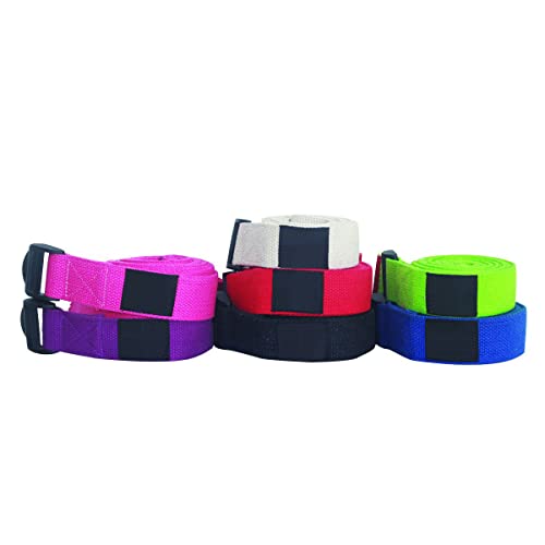 Fitness First Yoga Strap with Plastic Buckle - color: Blue, size: 6 FT