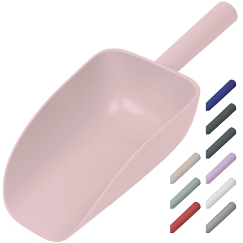 Extra Big Multipurpose Scoop– Solid Deep Scooper for Any Household – Disposing/Replacing Litter – Big Size Animal Pet Food Shovel – 44oz - color: PINK