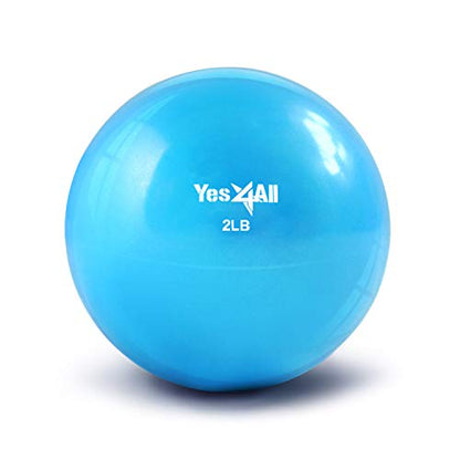 Yes4All Weighted Toning Balls for Exercise, Soft Medicine Balls for Exercise, Pilates, Yoga, Balance, Flexibility, 2-10lbs - color: F. 2lb - Blue, style: A. Smooth