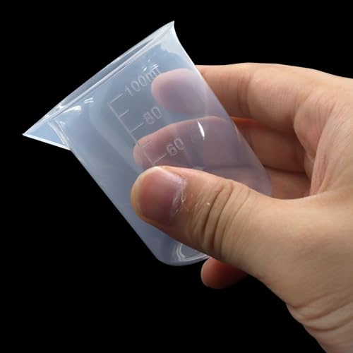 4 Pcs 100ml/3.4oz Clear Measuring Cup, Transparent Lab Liquid Mixing Cups, Plastic Graduated Beakers for Kitchen Cooking Medicine Measure Tool - size: 100ml/3.4oz, style: 4 Pcs
