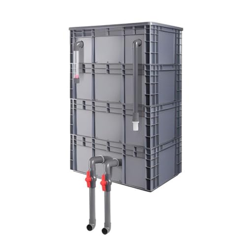 Aquarium Filter Box - Large Turnover Filter with Waterfall and Adjustable Flow for Fish Pond Circulation - Complete Pond Filter Kit - size: 60x40x88cm