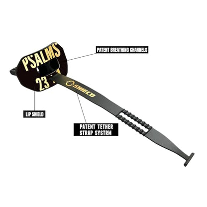 O Shield Vortex Graphic Football Mouth Guard, Psalms 23:1 Black - color: Psalms 23:1 Black