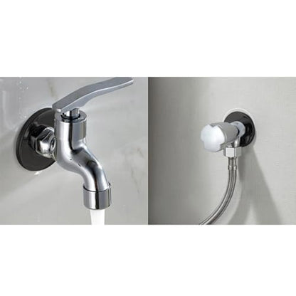 JianLing 2PCS Shower Pipe Flange Cover Round Replacement Stopper 4 Point Curved W63xH7 Valve Faucet Decorative Cover Universal for Shower Wall Mounted Sprayer Wall Hole Plumbing Cover Black