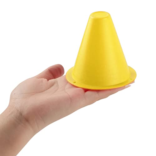10pcs Football Cones Soccer Training Discs Football Marker Poles Flat Square Bottom Stackable for Soccer Training - color: Yellow