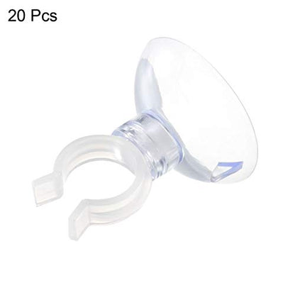 uxcell Aquarium Suction Cup Clips Airline Tube Holders Clamps for Fish Tank Clear 13mm 20Pcs - size: 13mm