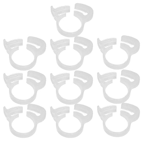 M METERXITY 10-Pack Double Gripping Nylon Hose Clamps, 1/2" 12.3-13.3mm Double Snap Grip Adjustable Ratcheting Clamps for Connecting/Fastening/Sealing Hose/Pipes/Tubing Clamp [White] - size: 1/2"