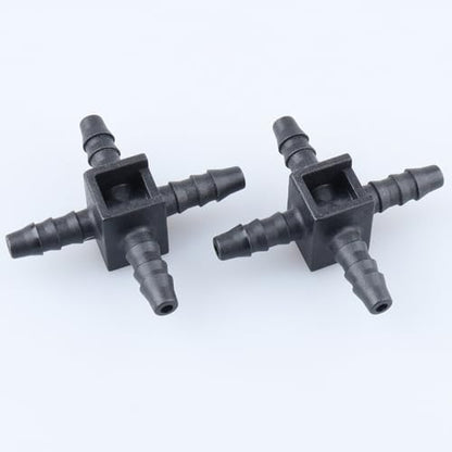 AC PERFORMANCE 5mm Barbed Cross Pipe Hose Connector Hose Joiner Tubing Splitter 4 Way, Pack of 2