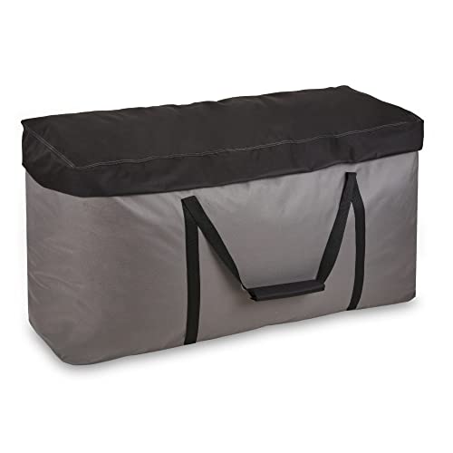 Rachmi Cushion Storage Bag (152 Gal) 60 Inch with Zipper & Padded Handle, Outdoor Oversized Heavy Duty 600D Water-resistant Moving Bag, (60"Wx20"Dx29"H, Extra Large) - color: Gray / Black (1 Pack)
