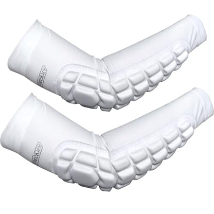 Frelaxy Elbow Pads, Padded Arm Sleeves for Volleyball and Football, 2 Pack - color: White, size: Large