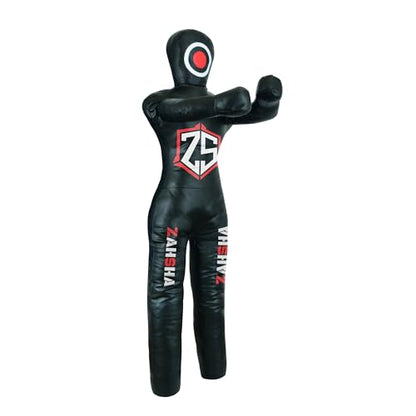 BJJ Wrestling Grappling Throwing Dummy Bag, Unfilled, PU Leather - size: 72 inches| 180cm|6 Feet