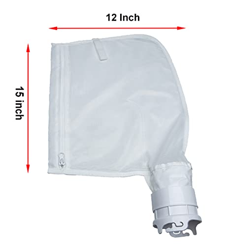ATIE Pool Cleaner Fine Mesh Bag with Zipper Enclosure, Compatible with Pentair Kreepy Krauly Legend, Platinum, Letro Pool Cleaners Debris Bag 360002 and EU16 Bag