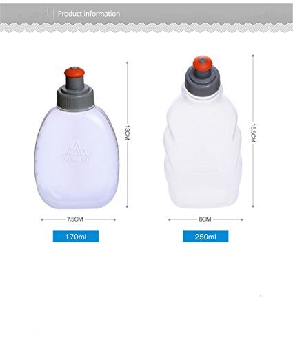 AONIJIE 250ML/350ML/500ML/600ML Portable TPU Soft Water Bottle Folding Soft Flasks For Outdoor Marathon Running Hydration Camping Hiking - color: 170ML-PP5