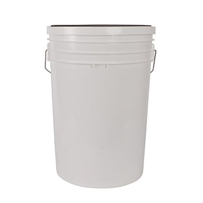 Champion Sports 6 Gallon Bucket with Padded Soft Seat Lid - Durable Construction - Balls Not Included - Ideal for Baseball, Softball, T-Ball, Practice Balls, and Lacrosse – White