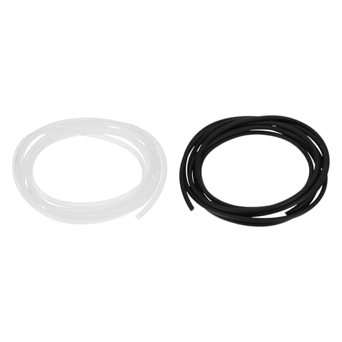 Pump Tubing, 4mm ID x 6 mm OD 9.8ft Aquarium Hose,(Black/White, 2 Pack), Intended for Saltwater Reef Tank/Aquarium Pump Fluid Transfer/Replacement Tubing for Container - color: Black/White