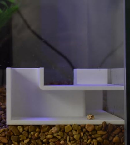 Aquarium Underground Tunnel | Fish & Shrimp Hideout for Aquariums | Unique Underground Viewing Tunnel | Made in USA (Corner Tunnel, White)