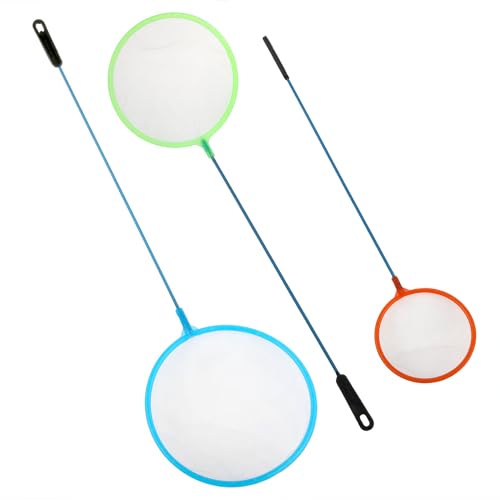 3-piece Sets Aquarium Fish Net Mini Baby Bumper Shrimp Net Small Fish Fine Net Suitable for All Fish (Random Color)