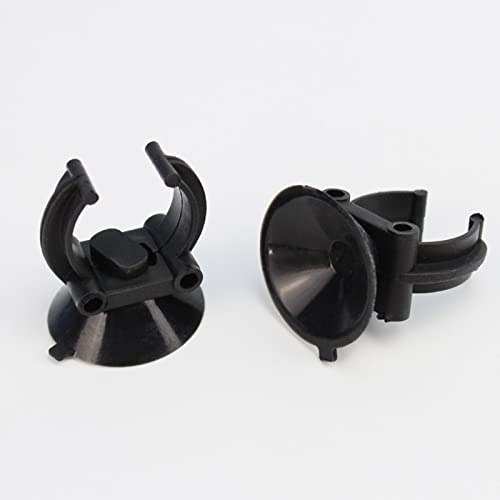 Aquarium Heater Holder Suction Cup Clip Black for Fish for Tube Hose Plant Decoration Sucker Dia 1.34" Clip Dia 0.9 Aquarium Heater Holder Suction Cups