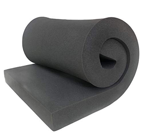 AKTRADING CO. CertiPUR-US Certified Charcoal Rubber Cushion (Seat Replacement, Foam Padding, Acoustic Upholstery Sheet ) - 1"H X 24"W X 72"L - size: 1" H X 24" W X 72" L