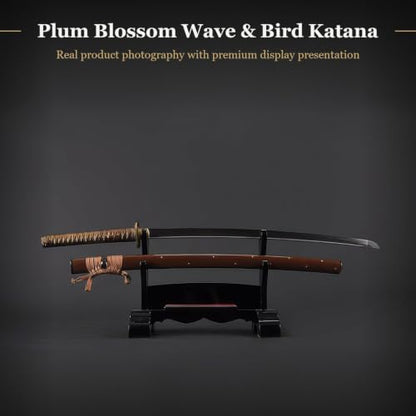 Hand Forged 1045 Heat-Tempered Katana, Full Tang Sword - color: Warrior and Fuji