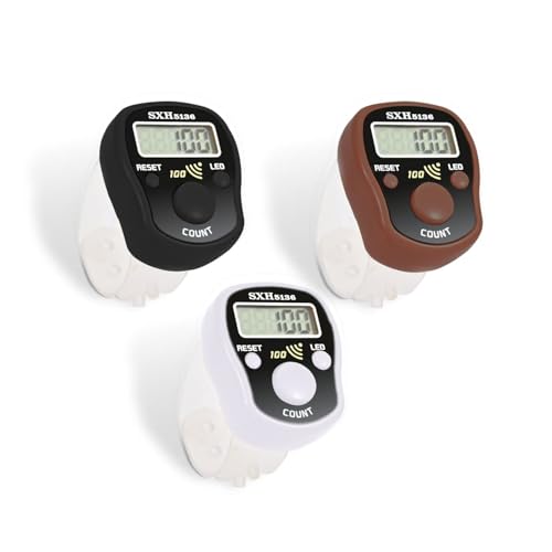 Finger Counter Click Manual Digital Clicker, Stitch Tally Knitting Counters - color: 3pack