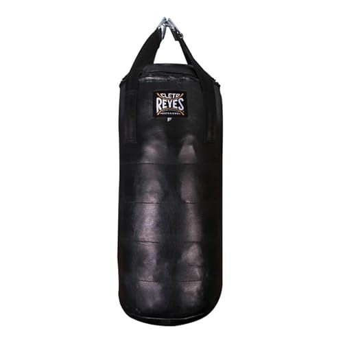 CLETO REYES Heavy Punching Bag for Adults Boxing Training Equipment, MMA, Kickboxing, Muay Thai, Leather, Small, Black - size: Unfilled