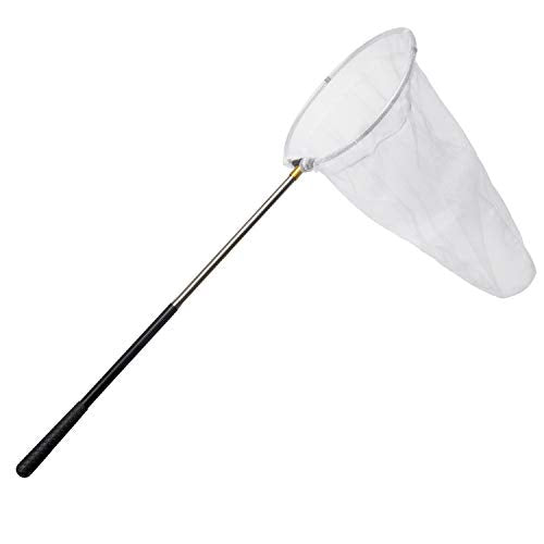 Insect and Butterfly Net with 12" Ring, Net Handle Extends to 59 Inches for Adults & Kids