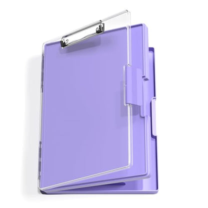 Hongri Clipboard with Storage, Purple 8.5 x 11 Clip Board, Dual Compartmen - color: Light Purple