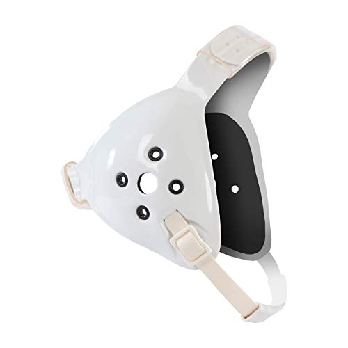 Matman Halo Adult Wrestling Headgear for Men | Old-School Hard Shelled Wrestling Ear Guard for BJJ, MMA, & Grappling | Low-Profile Design - color: White