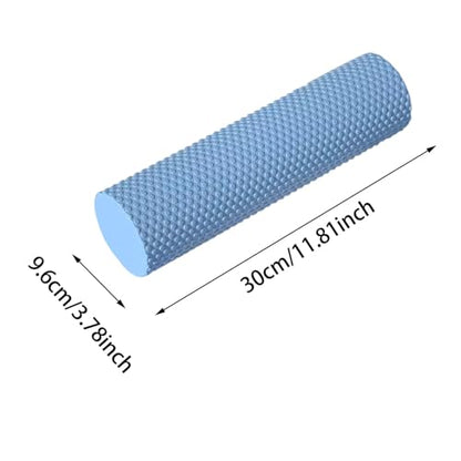 12 Inch EVA Soft Dot Foam Roller for Muscle Therapy, Yoga and Balance Exercises, High-Density Massage Roller, Foam Roller for Back, Legs for Home, Gym and Travel (Blue#M) - color: Blue#m