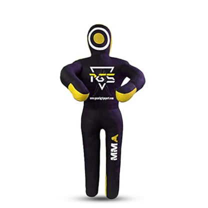 MMA Grappling Dummy Brazilian JIU Jitsu BJJ Punching Bag for Self Defense Wrestling Judo Karate Boxing Throwing Submission Standing Position - UNFILLED - color: Black Yellow, size: 6FT / 70"