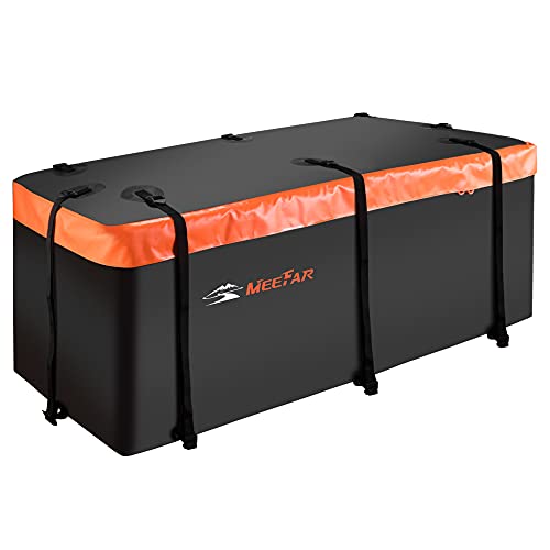 Hitch Mount Cargo Carrier Bag 100% Waterproof 19.7 Cubic Feet Luggage Rack | Soft Shell Luggage Bag,Include 8 Reinforced Straps,Combination Lock,for All Vehicle with Steel Trailer Cargo Carrier Basket - size: 19 Cubic Feet