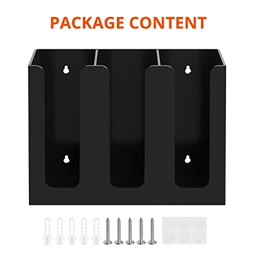 Acrylic Coffee Cup and Lid Storage Organizer Holder, 3 Compartments, Black - color: Black-3 Compartment