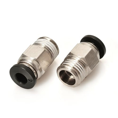 BIQU PC4-M10 Pneumatic Connector Fittings Bowden Tube Coupler Male Straight PTFE Tube Push for E3D-V6 Bowden Extruder Compatible with Ender-3 Ender-3 V2 3D Printers (Pack of 10pcs) - style: 10pcs