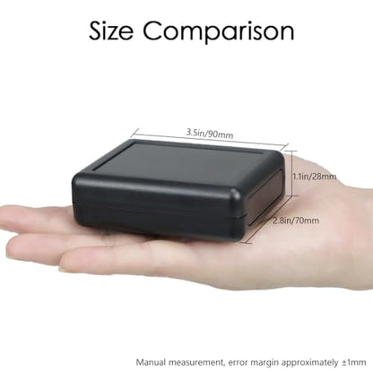 Project Box 10 Pieces ABS Plastic Electrical Project Case Small Junction Box for Electronics Black 3.5 x 2.8 x 1.1 inch (90 x 70 x 28 mm) - size: 3.5" x 2.8" x 1.1"(10pc)