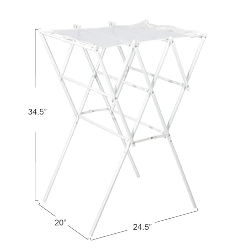 Household Essentials Clothes Drying Rack, Foldable, Expandable and Collapsible Laundry Drying Rack, White - color: White