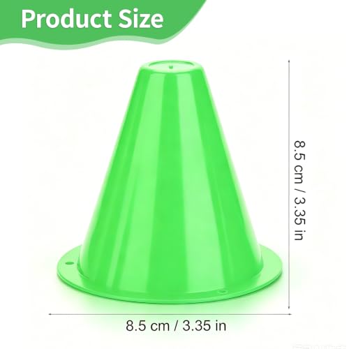 10-Pack Football Training Cones, Bracket Accessories, Obstacle Marking Set - color: Green