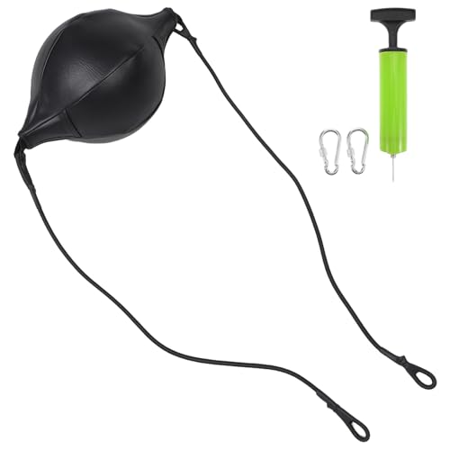 Boxing Speed Reaction Ball Double-end Hanging Pu Punching Bag with Rope, Air Pump, Needle, and Hook Set for Reflex Training and Stress Relief at Home